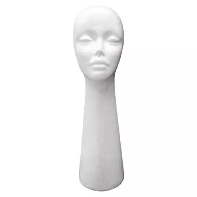 Styrofoam Mannequin Head Long Neck White Foam Wig Head Display 1 PC • $36.79