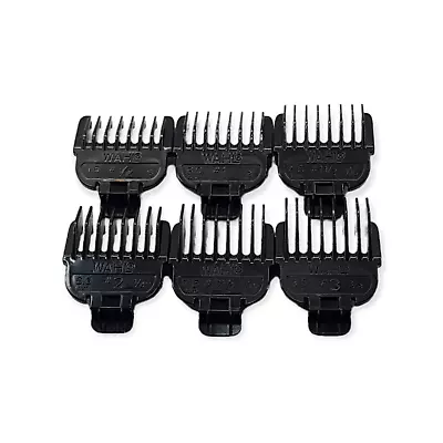 Wahl Lithium Ion Trimmer 6 Piece Beard Stubble Guide Comb Set 1/16-3/8 Standard • $14.96