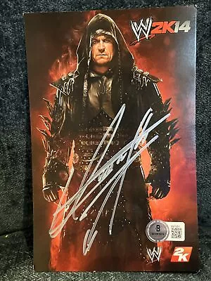 The Undertaker Signed WWE 2K14 Insert 7” X 4.5” Beckett COA WWF Autographed • £168.90