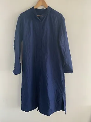 $40 • Buy Ines De La Fressange Uniqlo Size XL Womens Navy Blue Long Sleeves Shirt Dress