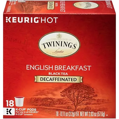 Twinings DECAF English Breakfast Tea 18 To 144 Keurig K Cups Pick Any Quantity • $25.89