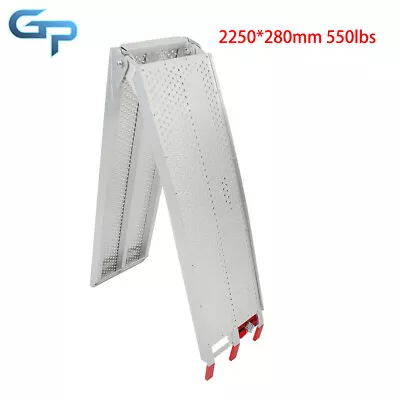 550lbs Aluminum Arched Folding Loading Ramps Motorcycle ATV UTV Truck Lawn 88.6  • $104.70