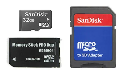 32GB Memory Stick And MS Pro Duo Adapter Card For PSP Cybershot Camera Webbie • $9.99