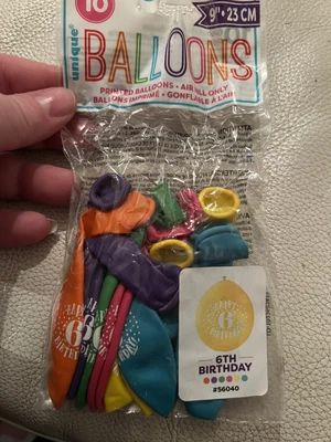 £1 • Buy New X10pack 6th Birthday Balloons