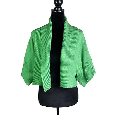 Michael Kors Green Chunky Open Cardigan Size Large New 3/4 Sleeves • $31.50