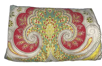 Echo Design Jaipur Full Duvet Cover Aqua Yellow Red Bohemian Paisley Damask • $55