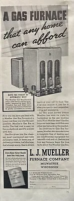 Vintage 1937 Gas Furnace L.J. Mueller Free Book Ad Magazine Print Ad Ephemera • $13.99