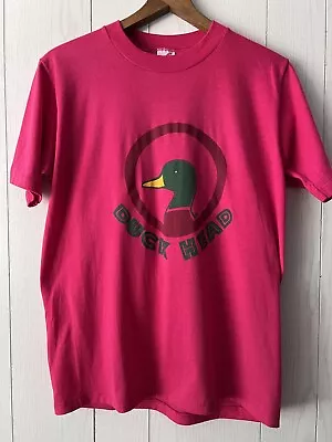 RARE HOT PINK 90’s Duck Head / Tail T-Shirt Single Stitch Yellow Double-Sided • $16.99