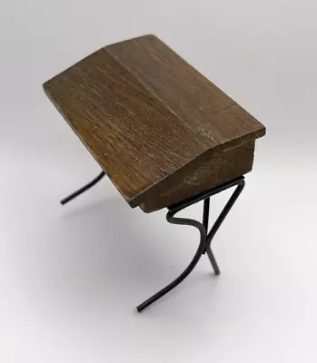 Vintage Dollhouse Miniature School Desk Wood And Metal • $5.95