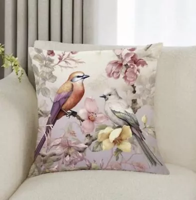 Bird Print Cushion Cover Multicolours Home Sofa Decoration Polyester Case • £2.99