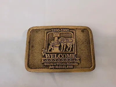 Vintage Welcome Minnesota MN Centennial Belt Buckle 1890-1990 CD Hit • $10