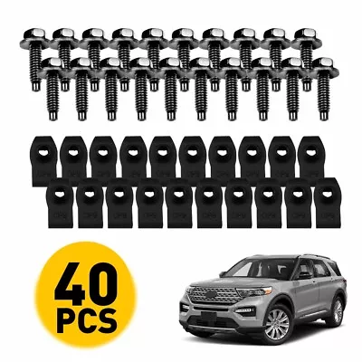 40x Body Bolts U-nut Clips For Ford Truck 5/16-18 X 1-3/16  - 1/2  Hex Black ED • $19.19