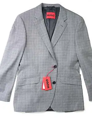 Hugo Boss Men's Modern-Fit Check Suit Jacket Grey Blue Check 40R • $80