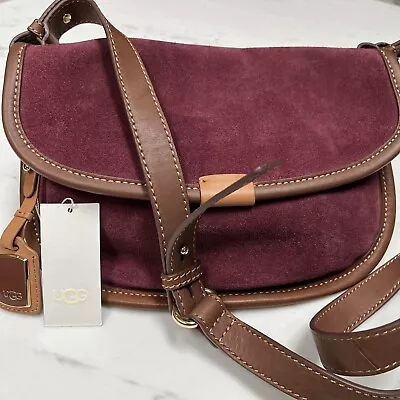 Ugg Australia Mahogany Suede Crossbody W/brown Leather Strap & Trim Nwt Gorgeous • $125