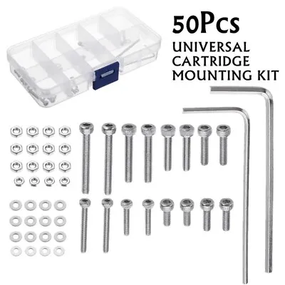 Universal Turntable Headshell Cartridge Mounting Kit Stainless Steel Bolts Hex • $5.53