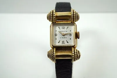 Milus Vintage 18k Rose Gold Ladies Mid Century Etruscan C. 1950's • $1535