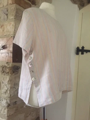 £19.99 • Buy The Linen Press Pinstripe Shirt Size L