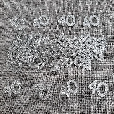 Age 40th Birthday/Anniversary Table Confetti Decorations Silver Glitter D/S • £3.79