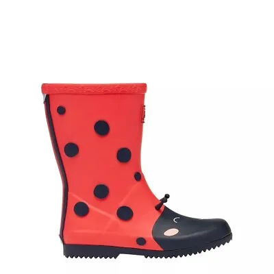 £24.28 • Buy NWT Joules Girls Roll Up Flexible Printed Wellies Ladybug Rain Boots - Kids 3