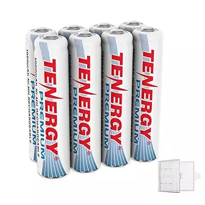 Tenergy 8PCS 1000mAh AAA Premium NiMH Rechargeable Batteries Cells + 2 Holders • $14.99