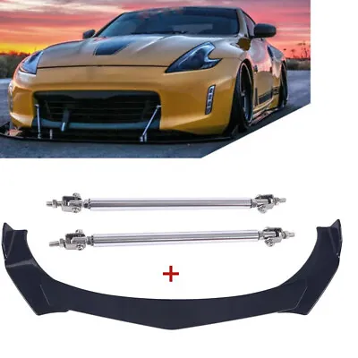 For Ford Mustang 2000-2021 Front Bumper Lip Splitter Spoiler Black + Strut Rods • $35.79