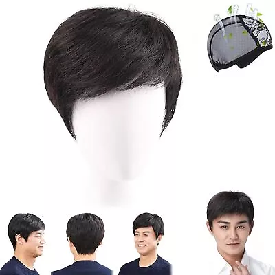 100% Human Hair Wig Business Natural And Realistic Full Wig For Men  • £19.79