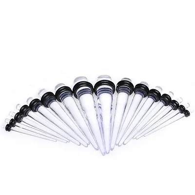 Clear Tapers / Stretchers / Expanders Acrylic Material (1 Pair) (B/1/2/47) • $3.99