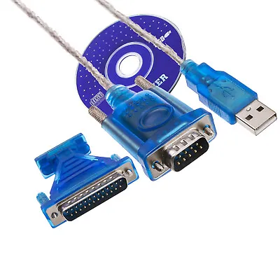 For USB 2.0 To RS232 COM Port 9 Pin Serial DB25 DB9 Adapter Cable Converter USA • $27.95
