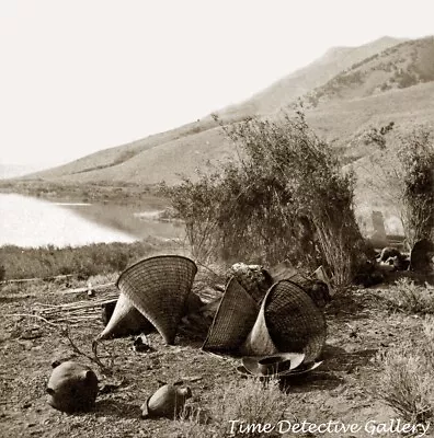 Mono Indian Baskets On Shore Of Mono Lake California 1865 -Historic Photo Print • $7.50