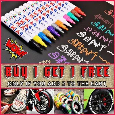 Paint Marker Pens 17 Colour🔥BUY 1 GET 1 FREE🔥Oil Paint Pen Tyre Fabric Metal🌈 • £4.09