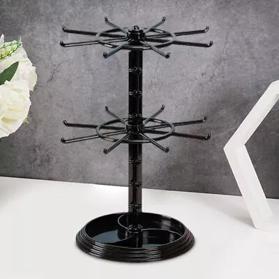 Jewelry Display Keyring Display Rotating Double Layer Revolving Stand Rack • $16.38