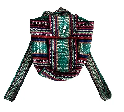 Mexican Backpack Pinzon Bag Mini Backpack Artesanias Multicolor Boho Woven Baja • $22.49