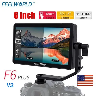 FEELWORLD F6 PLUS V2 Camera Field Monitor 6 In Touch Screen LCD 4K HDMI 3D LUT • $124.80