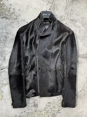 Emporio Armani Goat Fur Leather Fall Jacket Mens 48 / 38 - Small Medium - $3000 • $1150