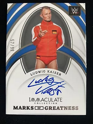 2022 Immaculate Collection WWE Marks Of Greatness Auto Ludwig Kaiser #57/99 • $5.49