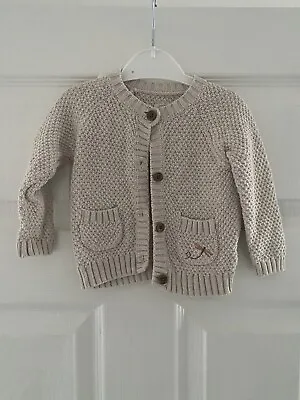 Mamas And Papas Baby Girls Beige Cardigan 3-6 Months • £5