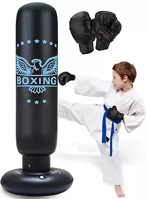 63 Inch Freestanding Inflatable Punching Bag For Karate Taekwondo Kicking Bag • $39.87