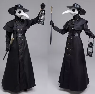 NEW Men's Medieval Steampunk Plague Doctor Halloween Costume Black - XL • $27