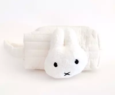 New Miffys Rabbit White Fabric Medium Plush Fluffy Purse Pouch Wallet Bag Travel • $9.98