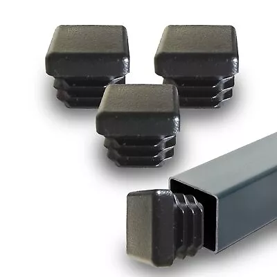 3/4 0.75 Square Plastic Hole Plugs Inserts Black End Caps For Metal Tubing Fen • $14.66