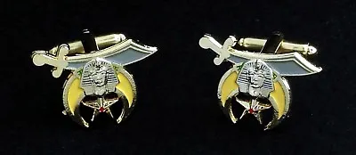 Shriner Cuff Link Set In Gold With Soft Enamel (SC-CL) • $10.95