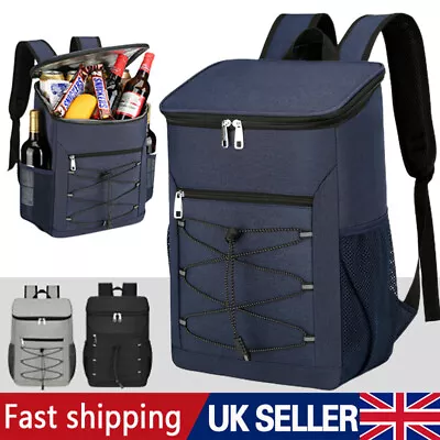 Cool Bag Rucksack Large Backpack Insulated Waterproof Picnic Camping Cooler UK • £12.88