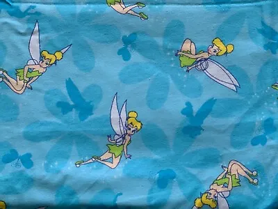 Blue Tinkerbell Tink Fairy Disney Vintage Fabric ~ Sold By The Yard ~  Masks • $5.95