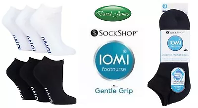£12.99 • Buy 3 Pairs IOMI SockShop Diabetic TRAINER Socks Extra Wide Non-Binding Cushion Foot