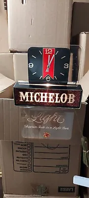 Vintage Michelob Light Lighted Beer Clock Sign Works! • $125