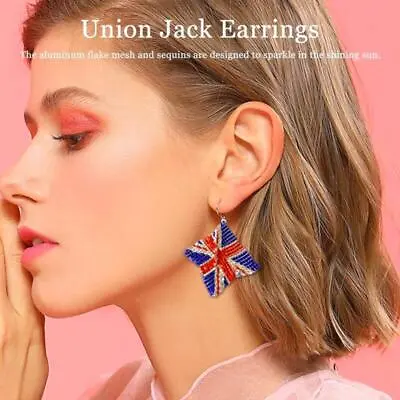 Union Jack Jubilee Earrings - Handmade British Flag Design • £3.16