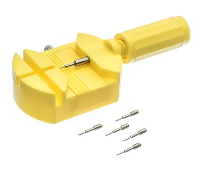 Durable Watch Band Strap Link Remover Sizing Tool + 5 Pins Yellow Plastic Body • $5.99