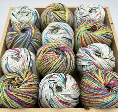 12 Ball Bundle Cotton Knitting Crochet Yarn Wool - 12 Balls / 700g - Assorted • £4.20