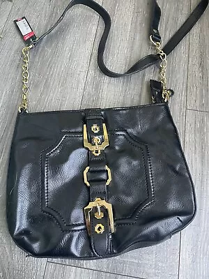 Monet Black Leather Crossbody Purse • $5.95