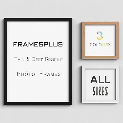 Sleek Picture Photo Poster Frame Thin Deep Frames Black White Oak A1 A2 A3 A4 • £3.68